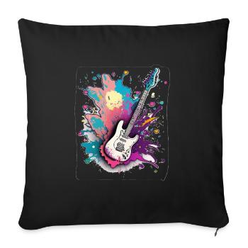 Bass Guitar explosion - Sofa pillow with filling 45cm x 45cm - black - Front