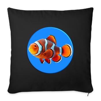 Clownfish live in symbiosis with sea anemones - Sofa pillow with filling 45cm x 45cm - black - Front