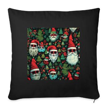 Ugly Christmas Design / Christmas with a difference - Sofa pillow with filling 45cm x 45cm - black - Front