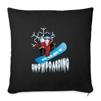 Snowboard de chèvre - Le plus grand de tous les temps - Coussin et housse de 45 x 45 cm - noir - Devant