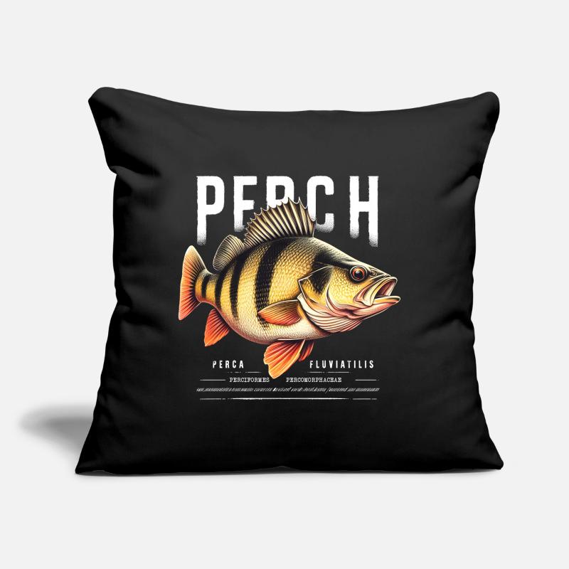 perche, perche, poisson, pêche Coussin et housse de 45 x 45 cm