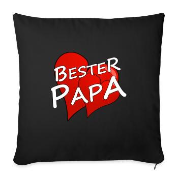 BESTER PAPA - Sofakissen mit Füllung 45 x 45 cm - Schwarz - Vorne