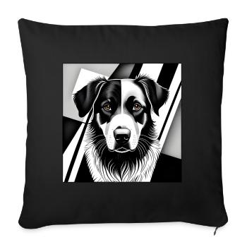 Collie: Cubist Black & White - Sofa pillow with filling 45cm x 45cm - black - Front