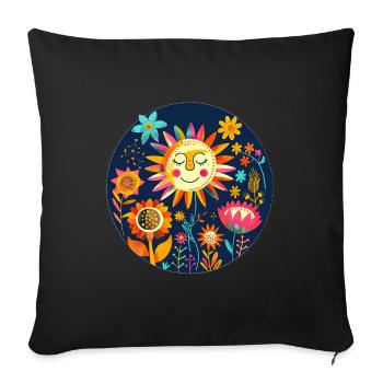 Cute Sun - Sofa pillow with filling 45cm x 45cm - black - Front