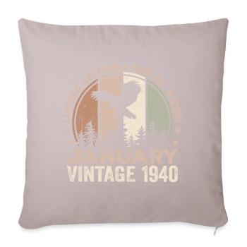 Incomparable since January 1940 84 Anniversary - Sofa pillow with filling 45cm x 45cm - light taupe - Front