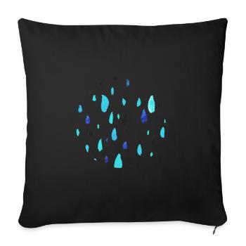 Gouttes de pluie - Coussin et housse de 45 x 45 cm - noir - Devant