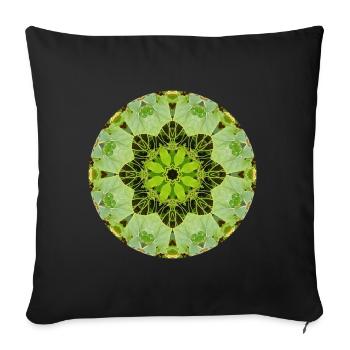 Mandala-Quantum 7 - Sofakissen mit Füllung 45 x 45 cm - Schwarz - Vorne