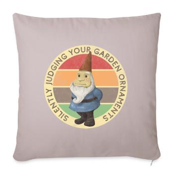 Drôle de tee de jardinage Jugeant silencieusement le nain de jardin - Coussin et housse de 45 x 45 cm - taupe clair - Devant