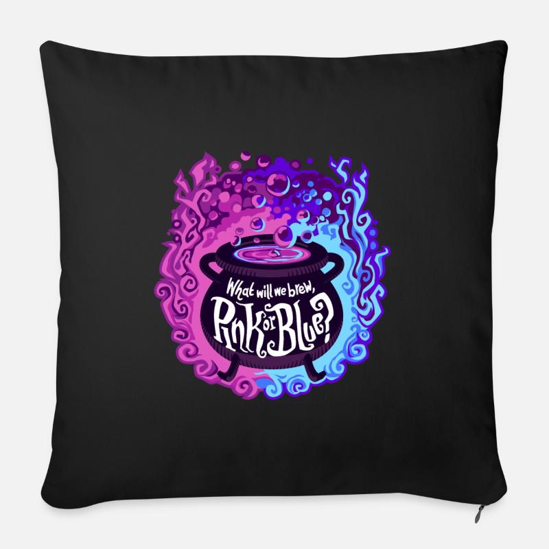 Qu’allons-nous brasser, rose ou bleu? - Coussin et housse de 45 x 45 cm - noir
