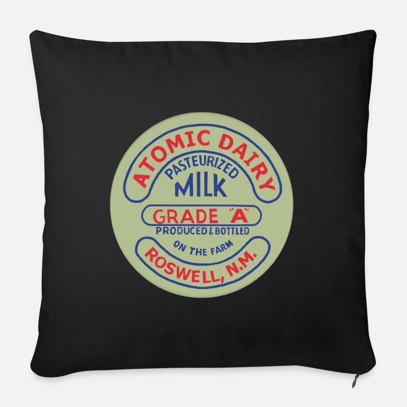 Atomic Diary milk Milch UFO Area51 - Sofakissen mit Füllung 45 x 45 cm - Schwarz