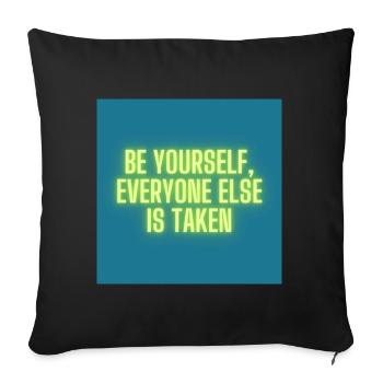Be yourself - Sofakissen mit Füllung 45 x 45 cm - Schwarz - Vorne
