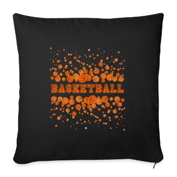 Conception de confettis amusants de basket-ball - Coussin et housse de 45 x 45 cm - noir - Devant