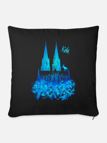 Kölner Dom - Sofakissen mit Füllung 45 x 45 cm - Schwarz