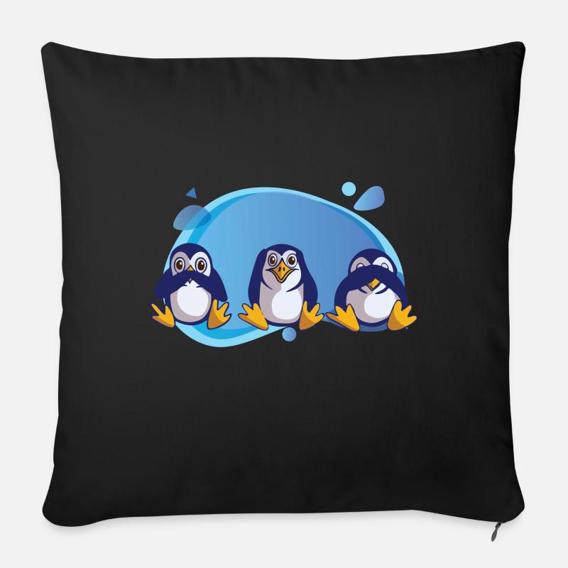 pinguin - Sofakissen mit Füllung 45 x 45 cm - Schwarz
