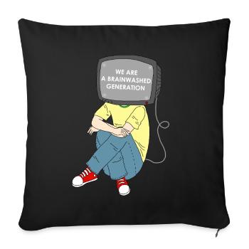 Révolution lavage de cerveau résistance à la télévision - Coussin et housse de 45 x 45 cm - noir - Devant