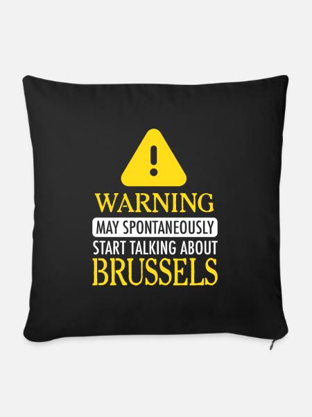 WARNING!:Brussel - Sofakissen mit Füllung 45 x 45 cm - Schwarz