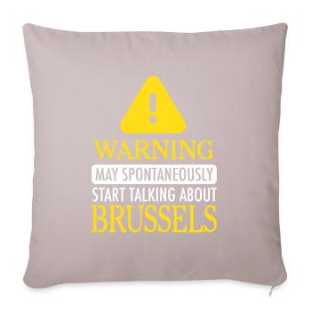 WARNING!:Brussel - Sofakissen mit Füllung 45 x 45 cm - helles Taupe - Vorne
