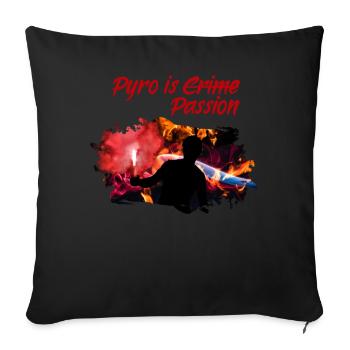 Pyro Football Ultras Fan Pyrotechnician Gift - Sofa pillow with filling 45cm x 45cm - black - Front