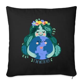 Mutter Erde Umwelt Natur Geschenk - Sofakissen mit Füllung 45 x 45 cm - Schwarz - Vorne