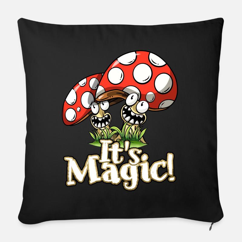 Mushrooms - Sofakissen mit Füllung 45 x 45 cm - Schwarz