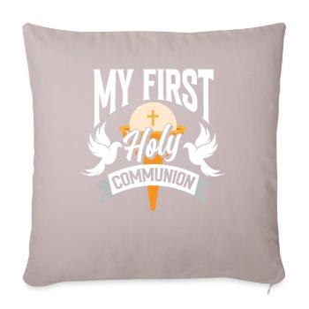 Première Communion 1. Sainte Communion - Coussin et housse de 45 x 45 cm - taupe clair - Devant