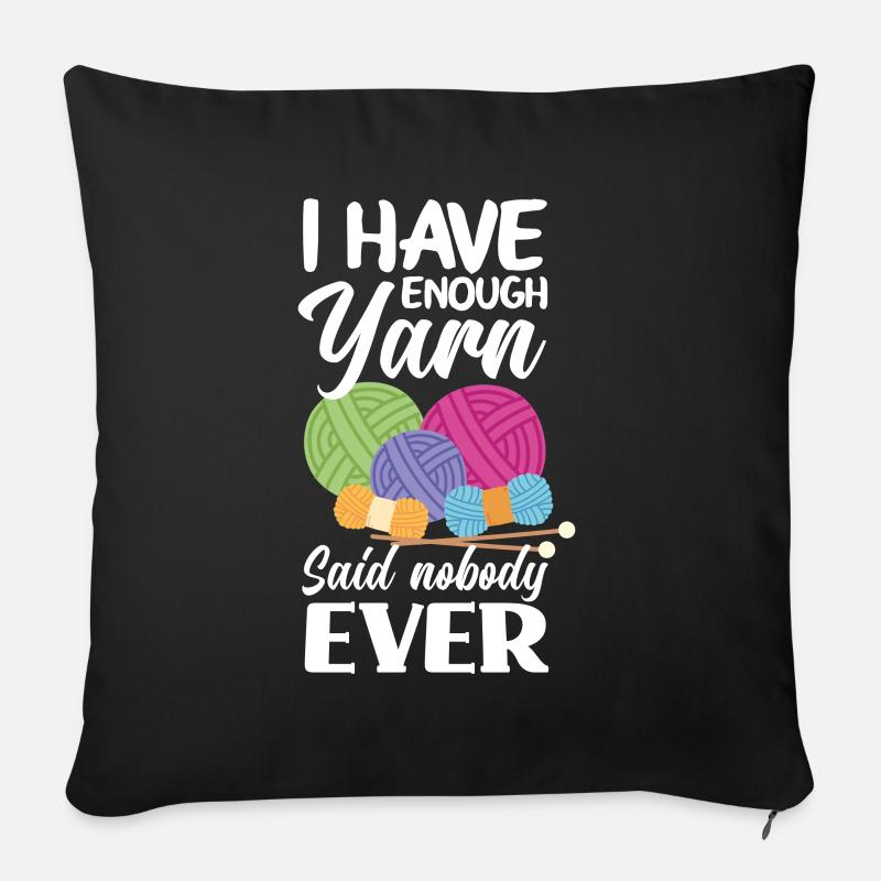 Knitting Knitting Needle Knitting Needle Knitting - Sofa pillow with filling 45cm x 45cm - black