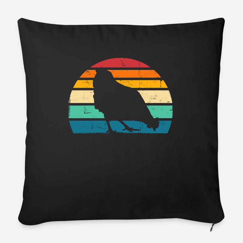 Huhn Hühner - Sofakissen mit Füllung 45 x 45 cm - Schwarz