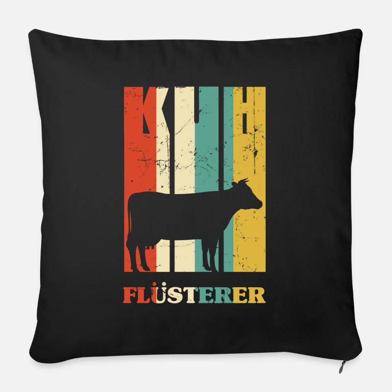 Kuh Flüsterer Kühe - Sofakissen mit Füllung 45 x 45 cm - Schwarz