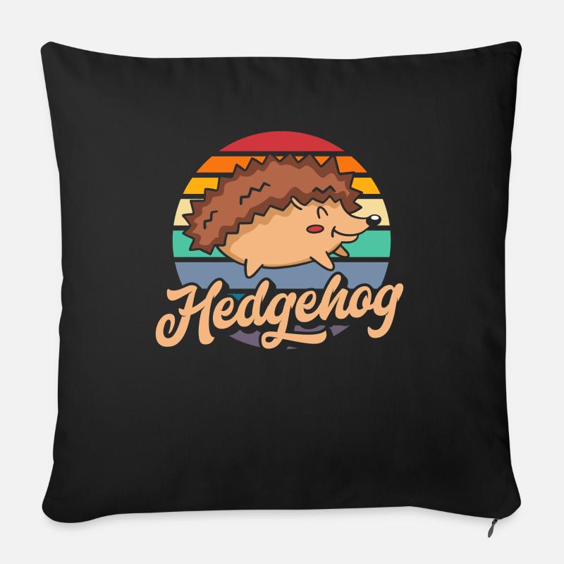 Hedgehog Hedgehog Hedgehog - Sofa pillow with filling 45cm x 45cm - black