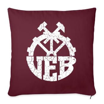 VEB - Retro - DDR - Ostalgie - Sofakissen mit Füllung 45 x 45 cm - Burgunderrot - Vorne
