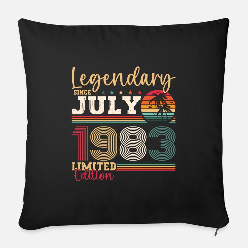 Legendary July 1983 39th Birthday Gift Men - Sofa pillow with filling 45cm x 45cm - black