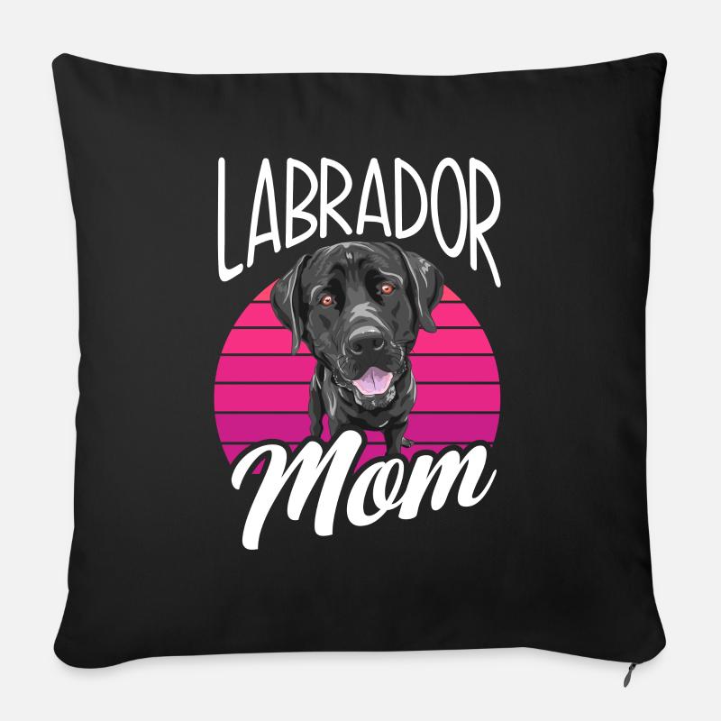 Black Labrador Labrador Mama - Sofa pillow with filling 45cm x 45cm - black
