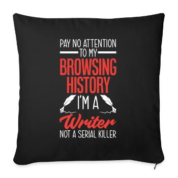 Auteur Auteur Drôle Auteur Cadeau - Coussin et housse de 45 x 45 cm - noir - Devant