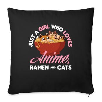 Funny Anime Gift - Sofa pillow with filling 45cm x 45cm - black - Front
