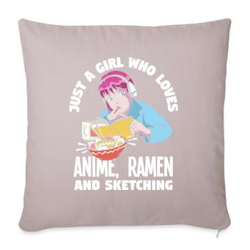 Funny Anime Gift - Sofa pillow with filling 45cm x 45cm - light taupe - Front