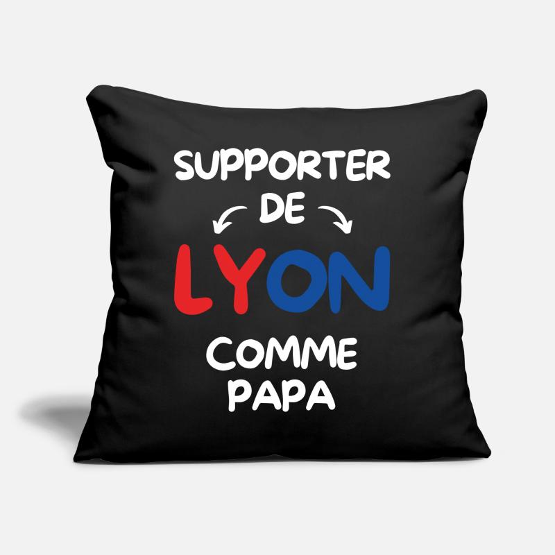 Supporter de Lyon comme papa Coussin et housse de 45 x 45 cm