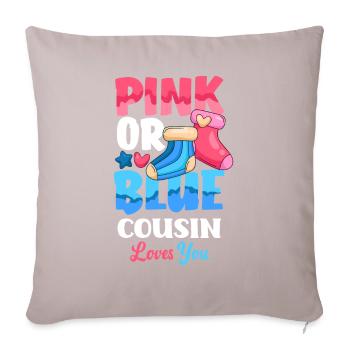 Le sexe rose ou bleu révèle baby party cousin - Coussin et housse de 45 x 45 cm - taupe clair - Devant