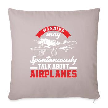 Flugzeug Luftfahrt Pilot Lustiges Piloten Geschenk - Sofakissen mit Füllung 45 x 45 cm - helles Taupe - Vorne