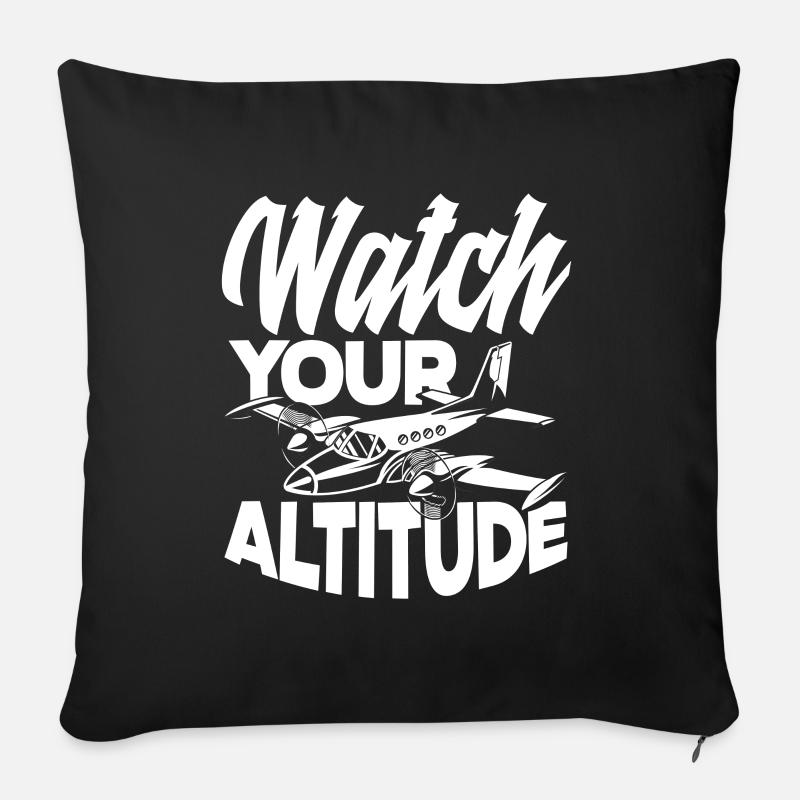 Airplane Aviation Pilot Funny Pilot Gift - Sofa pillow with filling 45cm x 45cm - black