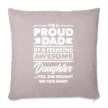Papa Père Cadeau de la fête des pères - Coussin et housse de 45 x 45 cm - taupe clair - Devant