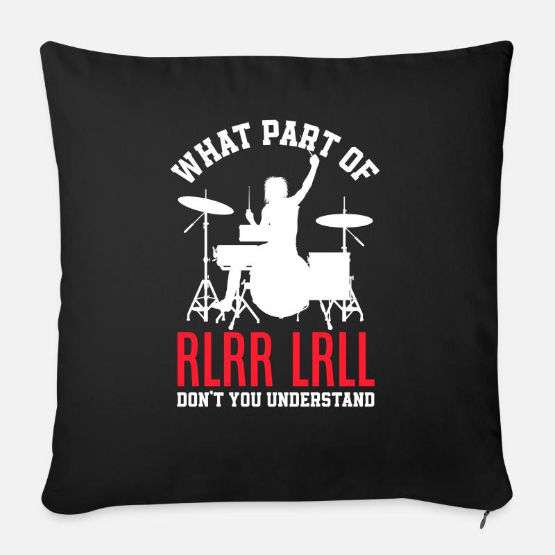 Schlagzeug Schlagzeuger Geschenk - Sofakissen mit Füllung 45 x 45 cm - Schwarz
