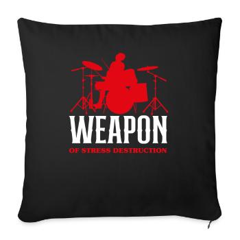 Drums Drummer Gift - Coussin et housse de 45 x 45 cm - noir - Devant