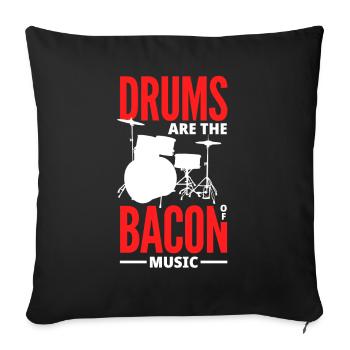 Drums Drummer Gift - Coussin et housse de 45 x 45 cm - noir - Devant