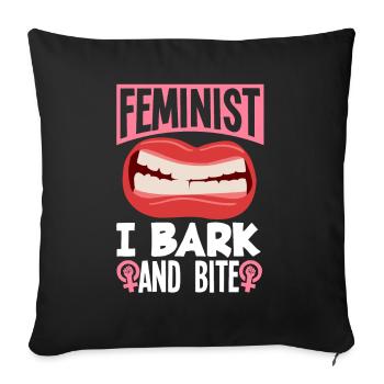 Feminism Feminist - Sofa pillow with filling 45cm x 45cm - black - Front