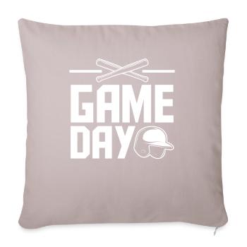 Lustiger Baseball - Sofakissen mit Füllung 45 x 45 cm - helles Taupe - Vorne