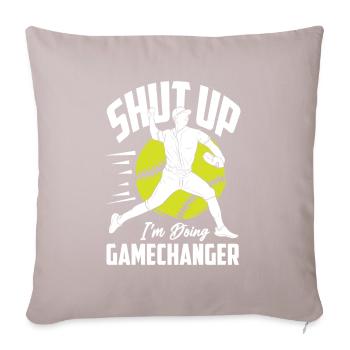Lustiger Baseball - Sofakissen mit Füllung 45 x 45 cm - helles Taupe - Vorne
