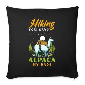 Funny Hiking Gift - Sofa pillow with filling 45cm x 45cm - black - Front