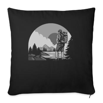 Funny Hiking Gift - Sofa pillow with filling 45cm x 45cm - black - Front