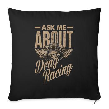 Lustiges Autorennen Auto Rennen Geschenk - Sofakissen mit Füllung 45 x 45 cm - Schwarz - Vorne