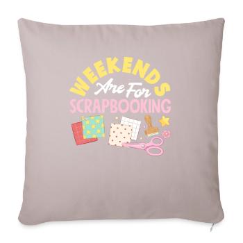 Memory Book, Scrapbook, Scrapbook, Scrapbook, Scrapbook - Sofa pillow with filling 45cm x 45cm - light taupe - Front